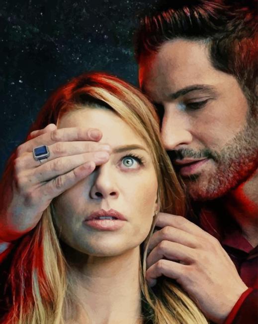 Lucifer and Chloe Decker paint by numbers