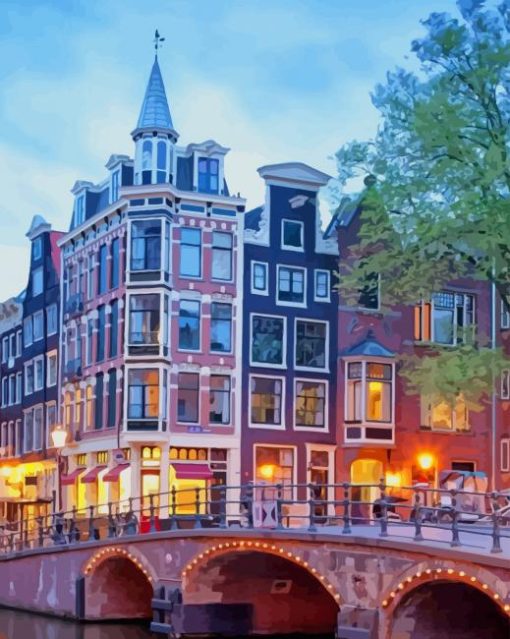 bridge In Amsterdam paint by numbers