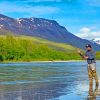 man fishing on the river painting by numbers