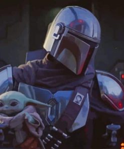 Mandalorian and Baby Yoda paint by numbers