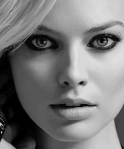 Margot Robbie Black And White paint by number