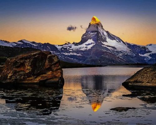 matterhorn switzerland mountain paint by number