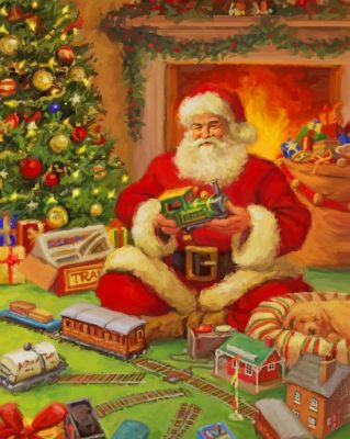 Merry Christmas Santa Claus paint by numbers