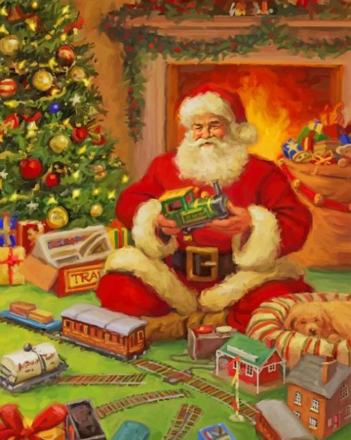 Merry Christmas Santa Claus paint by numbers