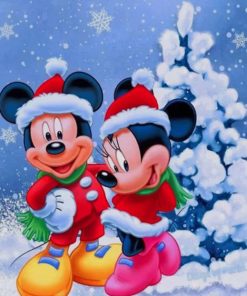 Mickey and Minnie Mouse Christmas paint by numbers