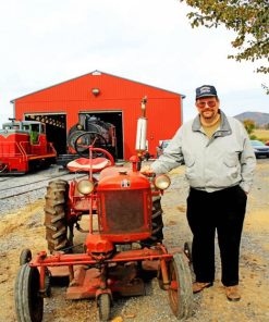 Mini Red Tractor paint by numbers