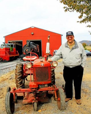 Mini Red Tractor paint by numbers