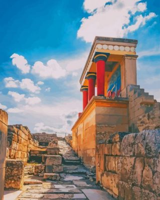 Minoan Palace Of Knossos Greece paint by numbers