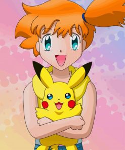 Misty With Pikachu paint by numbers