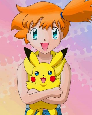 Misty With Pikachu paint by numbers