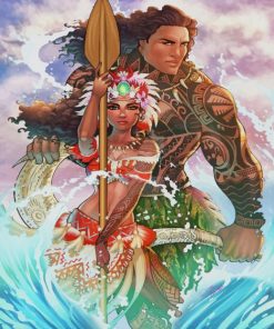 Moana And Maui Art paint by numbers