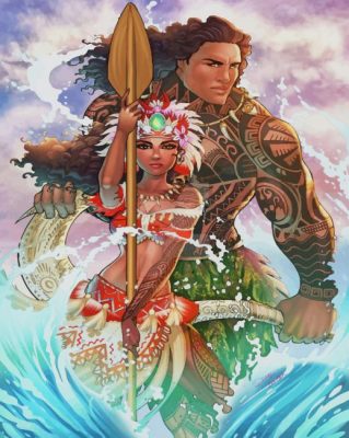 Moana And Maui Art paint by numbers