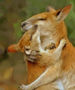 Mom kangaroo and Her Baby paint by numbers