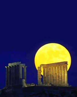 Moon Over Greece paint by number