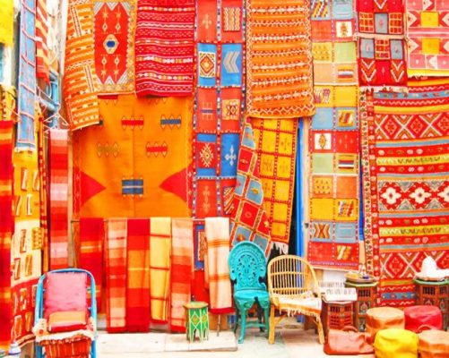 Colorful Moroccan Rugs paint by colors