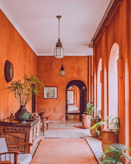 Moroccan House Interior Design paint by numbers