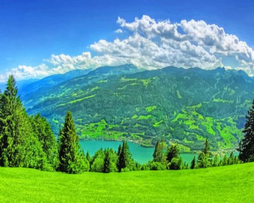 Panoramic Mountain View paint by numbers