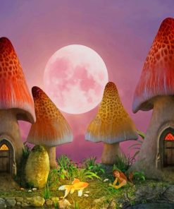 mushroom House paint by numbers