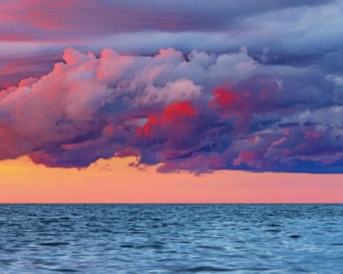 near clouds to sea paint by numbers