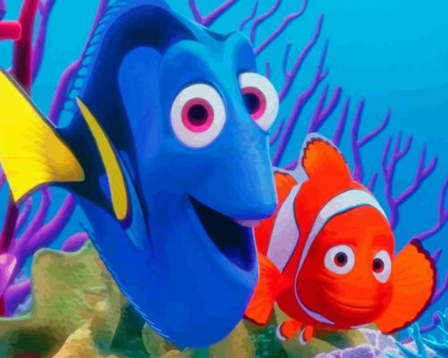 Nemo and Dory Finding Nemo paint by numbers