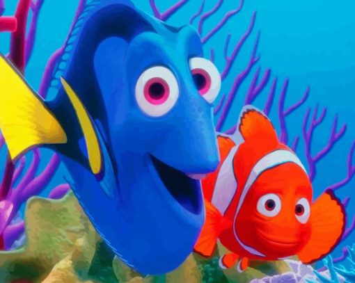 Nemo and Dory Finding Nemo paint by numbers