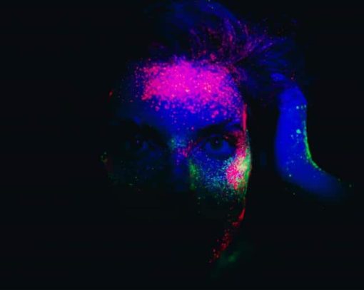 neon girl face paint by number