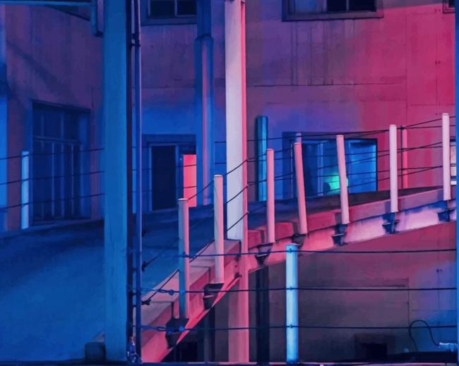 Neon Light Building paint by numbers