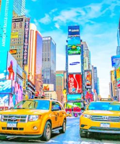 New York Times Square Taxi paint by numbers