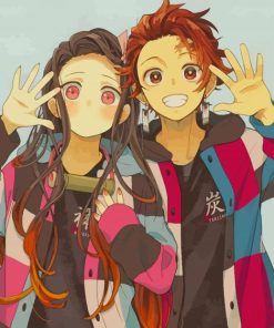 Nezuko And Tanjiro paint by numbers