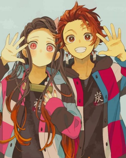 Nezuko And Tanjiro paint by numbers