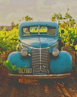 Classic Truck In The Field paint by numbers