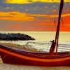 old sailboat sunset paint by number