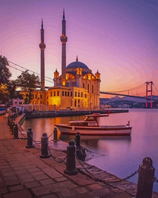 ortakoy mosque Istanbul paint by numbers
