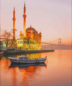 Ortakoy Mosque Sunset View paint by numbers