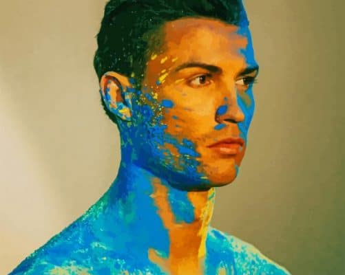 Painted Cristiano Ronaldo paint by number