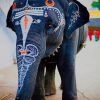 Painted Indian Elephant paint by numbers