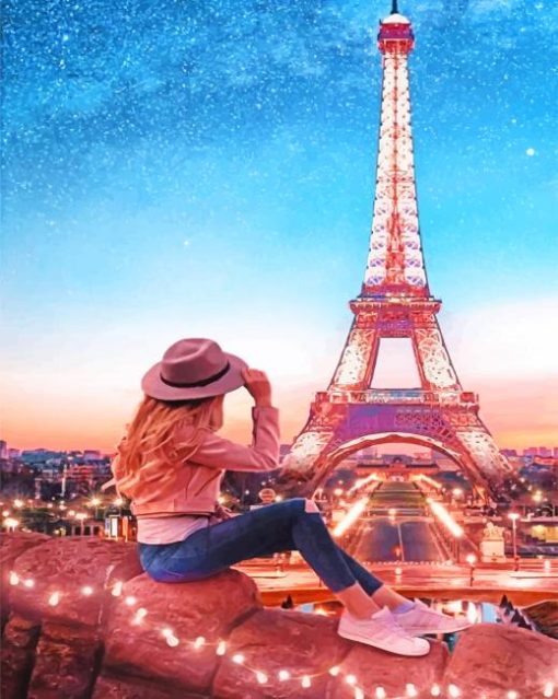 Paris Night View paint by numbers