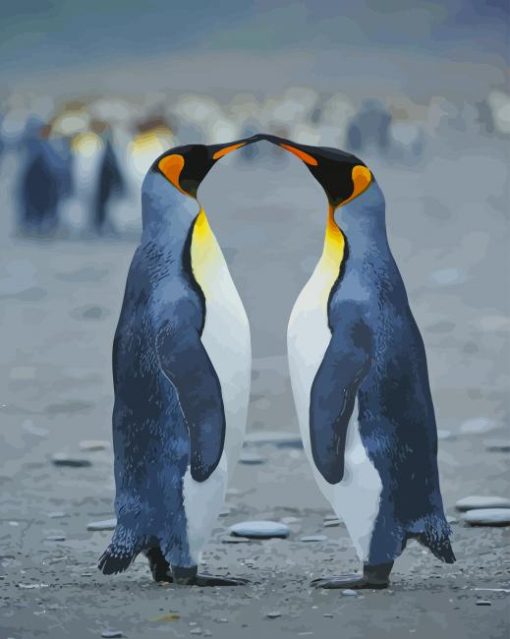 Penguins Love paint by number