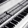 piano and keys black and white painting by numbers