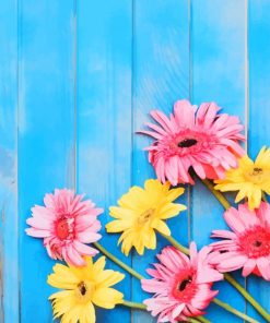 Pink Yellow Sunflowers paint by numbers