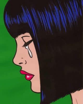 Pop Art Girl Sad paint by numbers