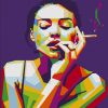 Pop Art Girl Smoking paint by numbers