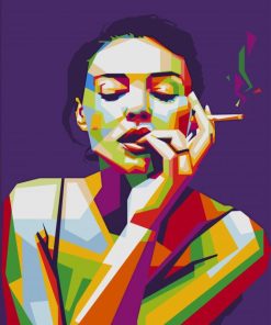 Pop Art Girl Smoking paint by numbers