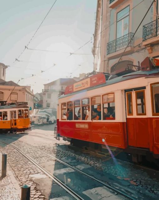 Portugal Aesthetic Tram paint by numbers