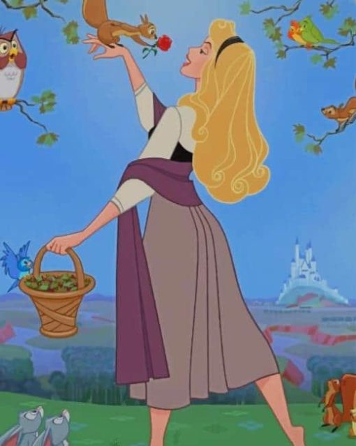 Princess Aurora With Animals paint by numbers