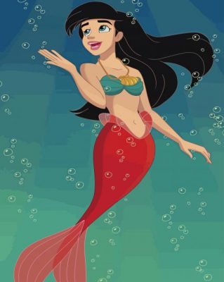 princess melody mermaid paint by numbers