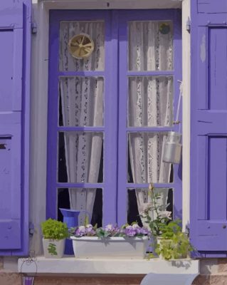 Purple Window paint by numbers