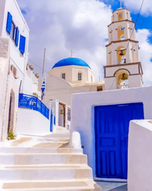 Pyrgos Santorini paint by numbers