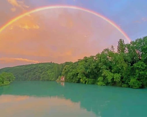 rainbow sky paint by numbers