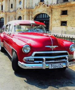 Red Old Car paint by numbers